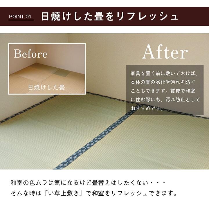 夏ラグ 夏用カーペット 純国産 い草 上敷き はっ水 カーペット 双目織 三六間3畳(約182×273cm）