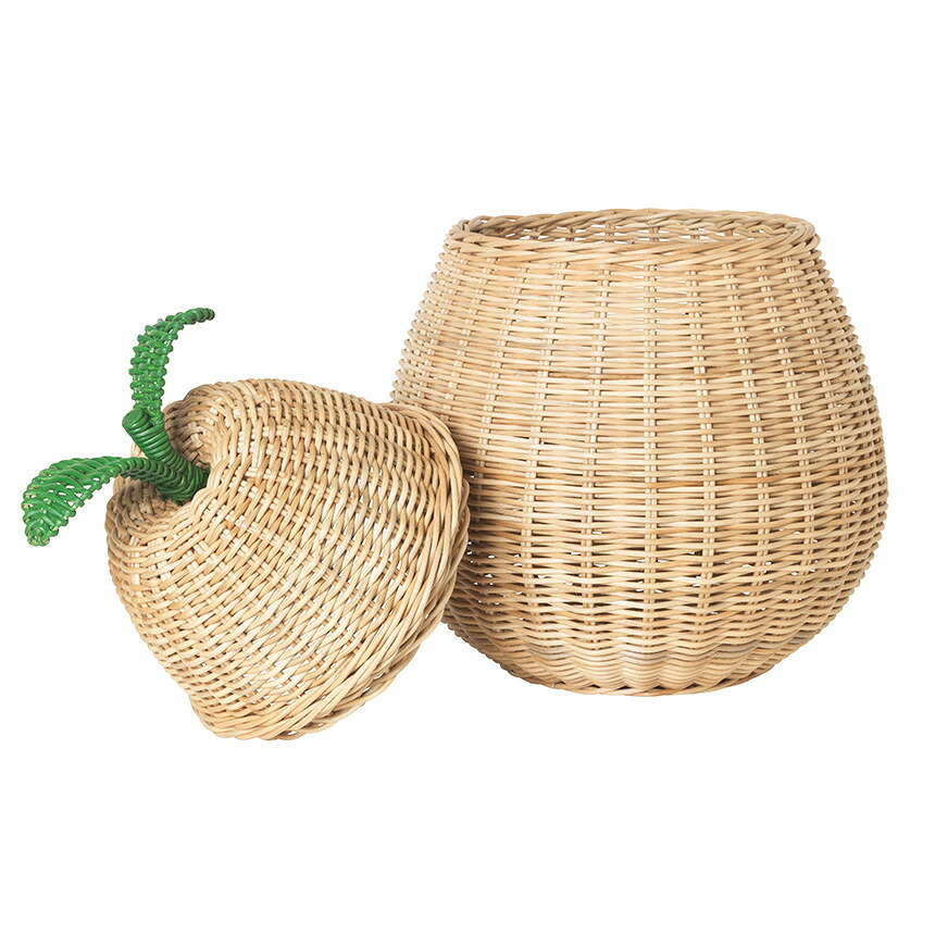 ferm LIVING ファームリビング Pear Braided Storage 洋ナシのカゴ Lサイズ おしゃれディスプレイ 北欧 雑貨 インテリア バスケット ラタン カゴ 飾り 収納 玄関 リビング プレゼント ギフト おすすめ