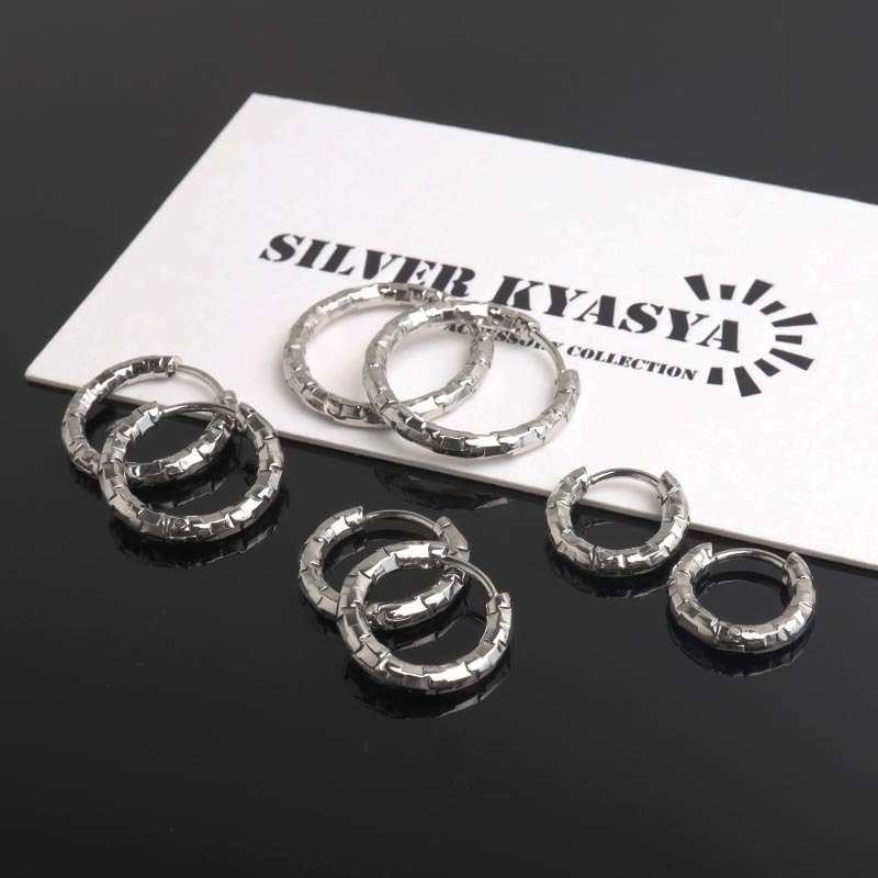 ステンレス 定番 フープピアス 不規則 カット シンプルピアス ゴールド シルバー 幅2.5mm 4サイズ プチプラ メタル 小さめ 細身 幾何学模様 セカンド キラキラ 両耳2点 レディース 女性 イヤリング 金属アレルギー対応