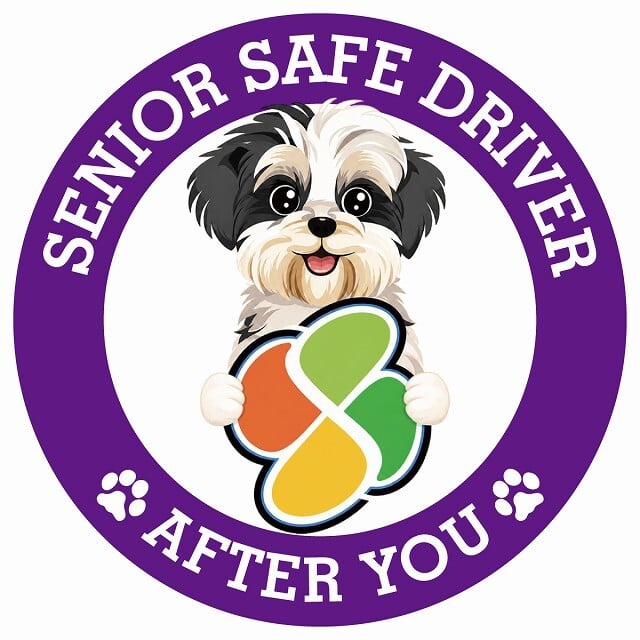 カーサイン 高齢者マーク SENIOR SAFE DRIVER マルックス ステッカー シール 直径13cm 肉球 日本製 車