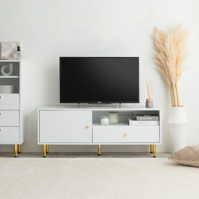 テレビ台 テレビボード ホワイト 大理石調 幅110cm収納家具 飾り棚 チェスト サロン什器 テレビラック シンプルおしゃれ モダン プレゼント 新築祝い 一人暮らしオフィス家具 ディスプレイ棚 北欧風 韓国風 インテリア家具