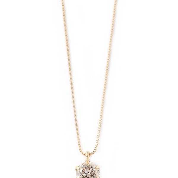 ダイヤモンド ネックレス 0.3ct K18 イエローゴールド 一粒 6本爪 シンプル ダイヤ ペンダント レディース ジュエリー 鑑別カード付 18金 華奢 ゴールドネックレス