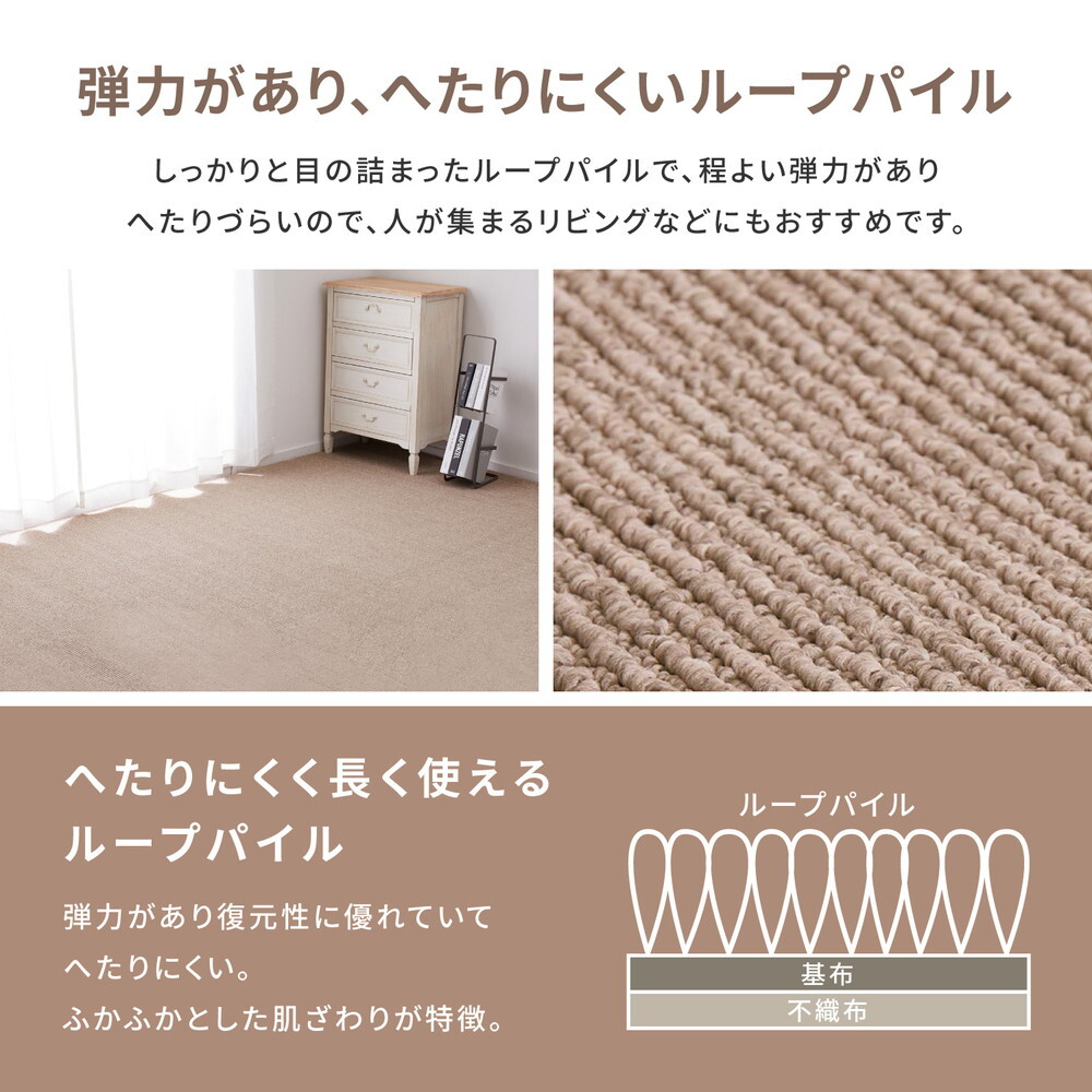 ラグ カーペット 敷き詰め ステラ 江戸間10帖 10畳 防音 抗菌 防臭 無地 シンプル 日本製