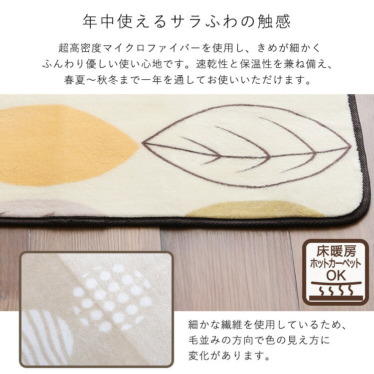 ラグ カーペット 洗えるデザイン玄関マット 45×65cm 【ヴィタム2-Witam2-】