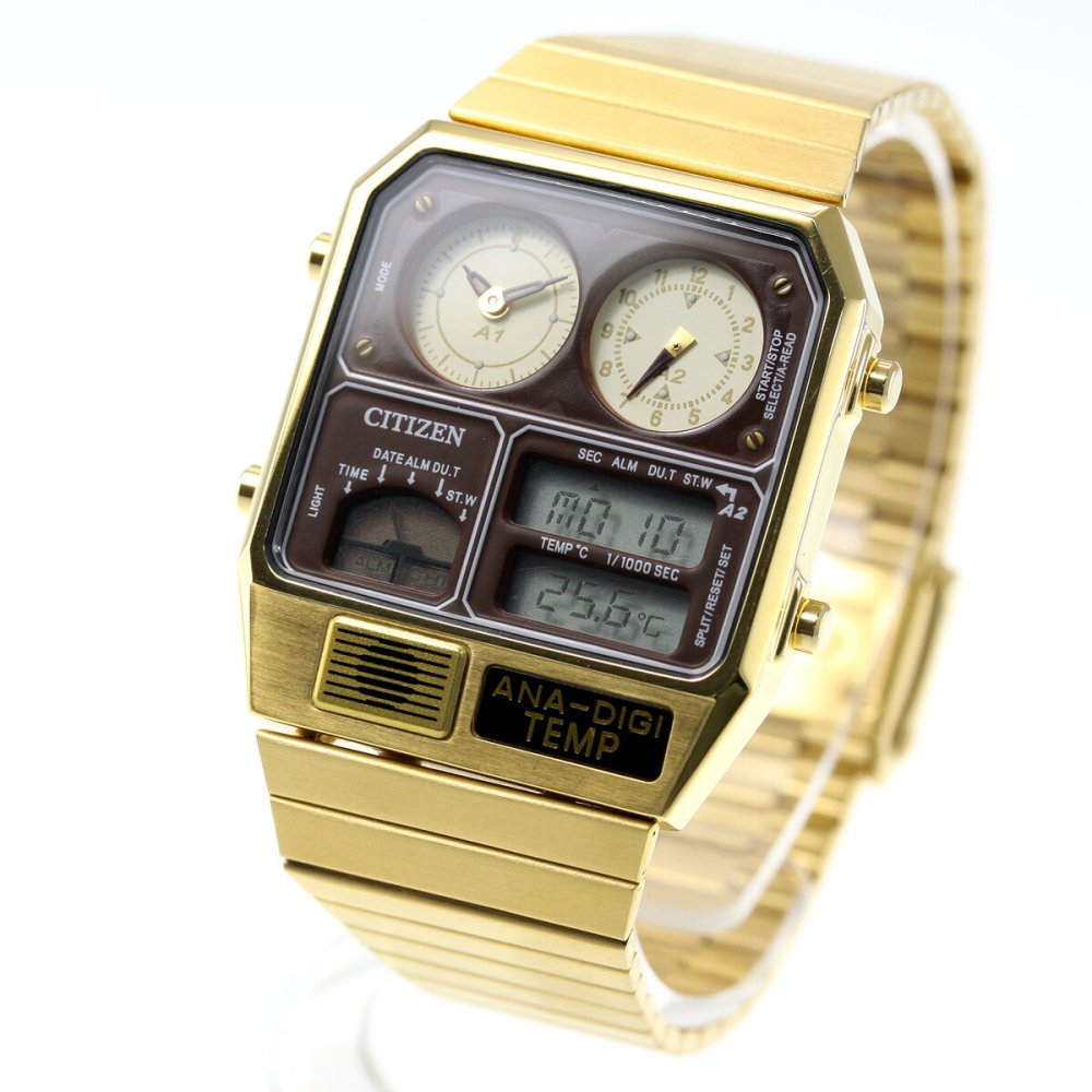 シチズン アナデジテンプ CITIZEN ANA-DIGI TEMP 復刻モデル 腕時計 メンズ レディース ゴールド JG2103-72X