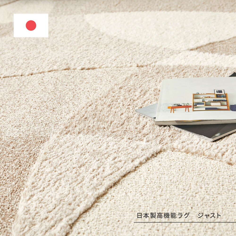 ラグ カーペット 国産高機能 ジャスト 約190×190cm 防ダニ 抗菌 防臭 抗ウイルス 消臭 花粉対策 日本製