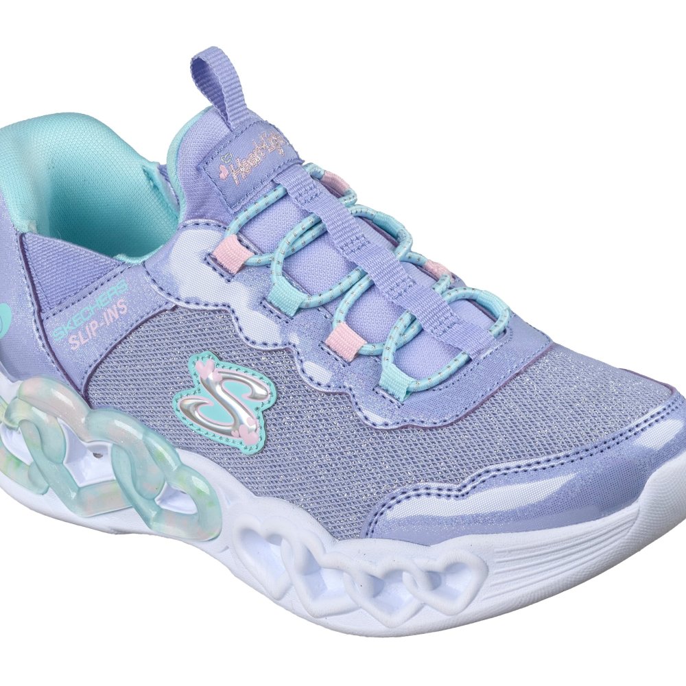 スケッチャーズ 光る靴 女の子 スリップインズ キッズ スニーカー スリッポン SKECHERS Slip-ins インフィニット ハート ライツ スパークル ハート ノーマル幅 303735L