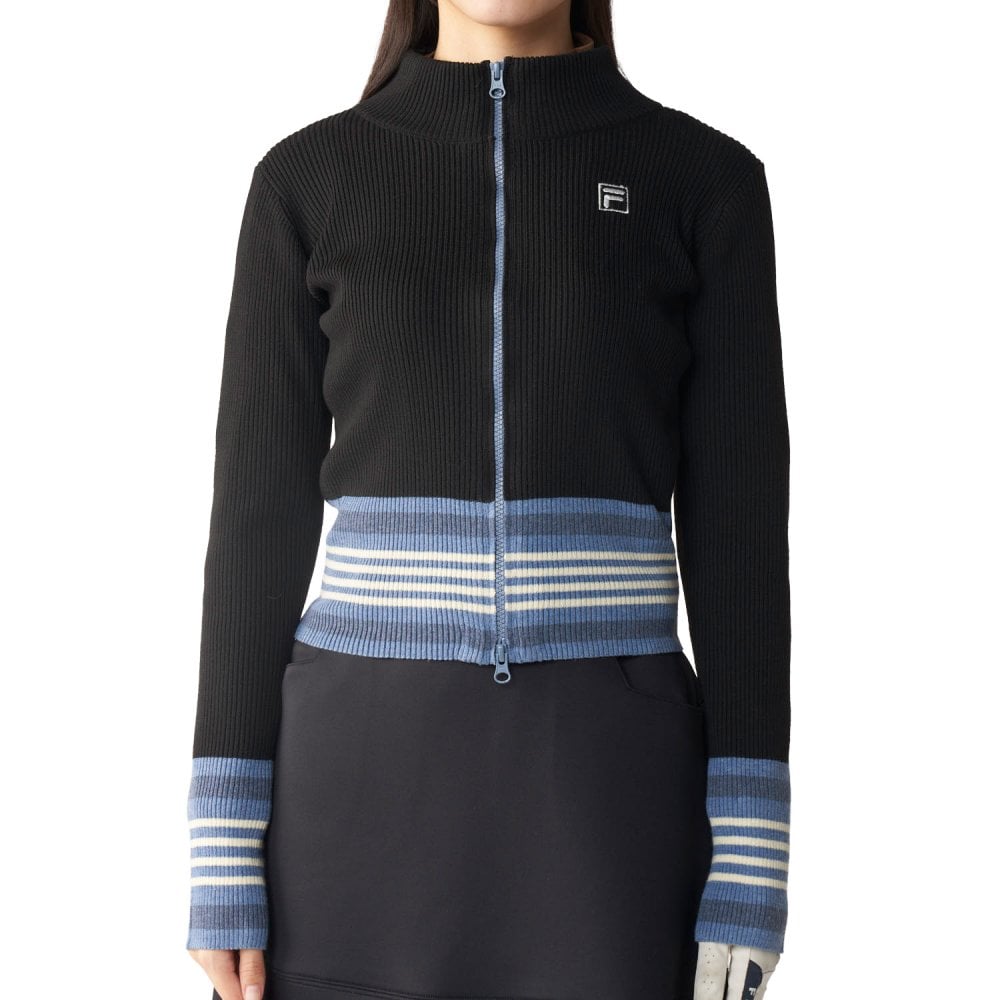 FILA GOLF フィラゴルフ ゴルフウェア フルジップ リブセーター レディース ショート丈 あったか 防寒 シンプル トップス スポーツブランド 大人 ギフト プレゼント 20代 30代 40代 50代 秋冬 M L LL 2026FW karlas