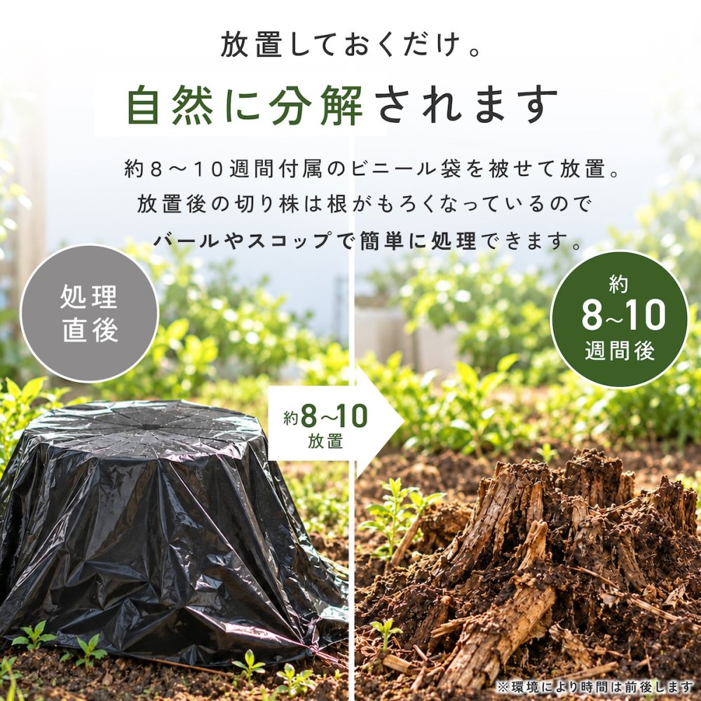 切り株処理剤 スタンプロット 400g 単品 2個セット 切り株の処理 切り株除去 繊維分解 ガーデニング 庭 手入れ 庭木 樹木 根株 木の根 除去 顆粒タイプ 水に溶ける 庭のお手入れ 枯れ木処理 園芸用品 伐採後 処理 切株処理 抜根補助 日本製