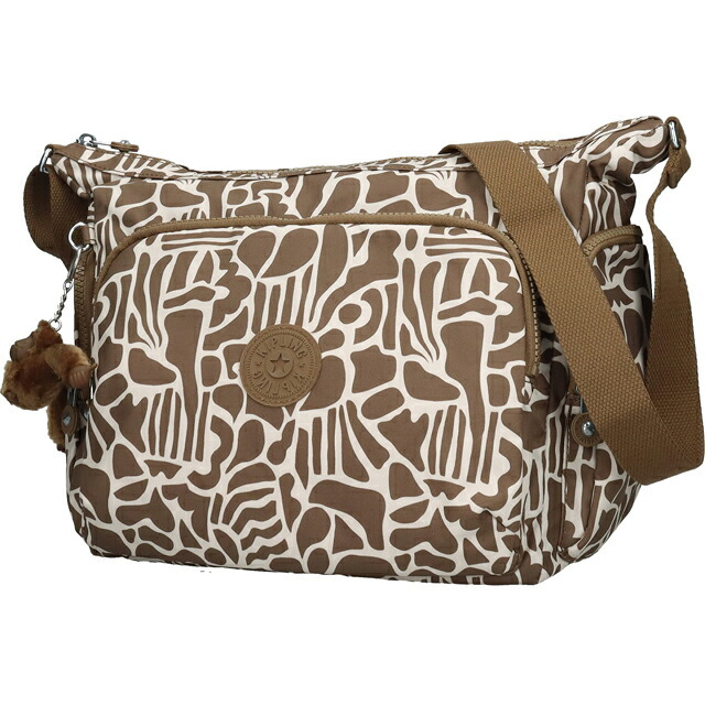 キプリング ショルダーバッグ レディース ブランド Kipling ガブ ロゴ ワンポイント 総柄 KI6525-9GD Cocktail Khaki