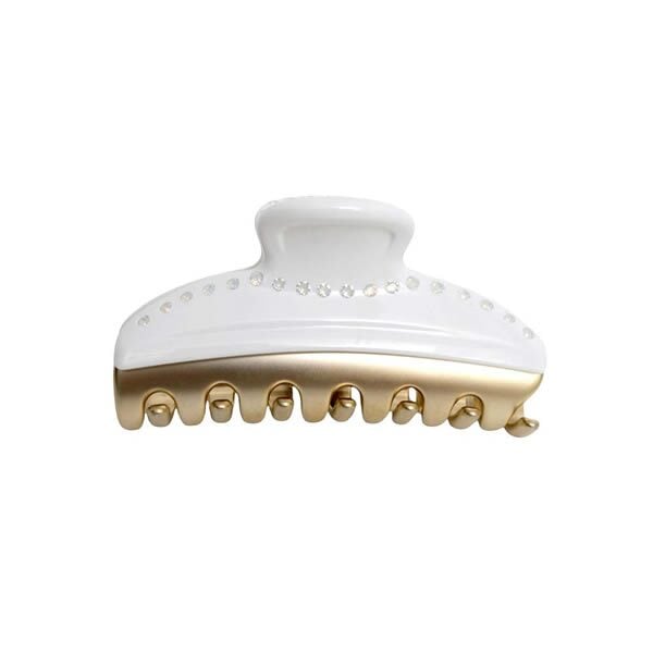 アレクサンドルドゥパリ ALEXANDRE DE PARIS ヘアクリップ ヘアアクセサリー VENDOME ICCM-15571-16P1-BLANC-NAT ホワイト ゴールド