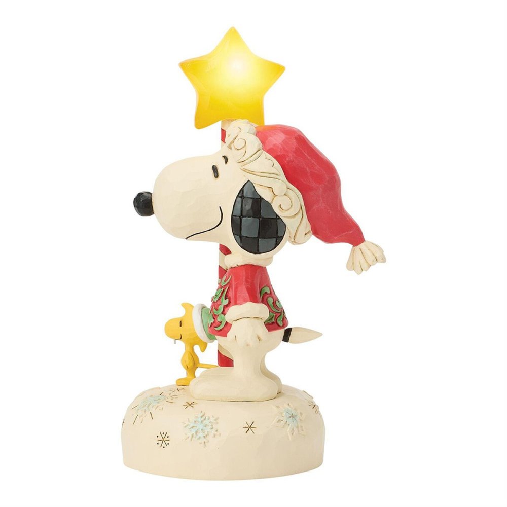 スヌーピー ライトアップ スタースタッフ 17.7cm クリスマス | ジムショア ピーナッツ グッズ フィギュア 人形 置物 彫刻 Jim Shore 正規輸入品