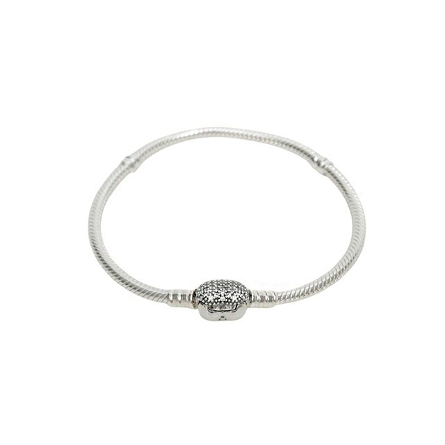 パンドラ PANDORA Moments Sparkling Heart & Snake Chain Bracelet アクセサリーブレスレット 590727cz-17 レディースシルバー