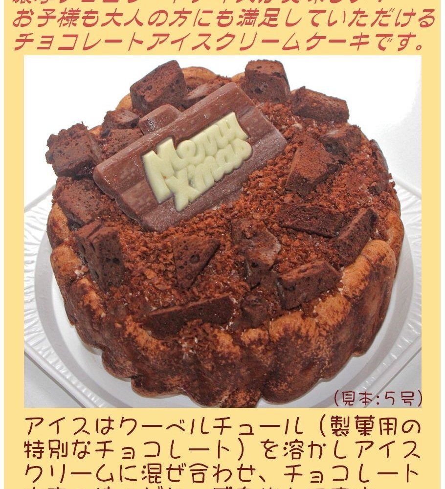 クリスマスチョコレートアイスケーキ【4～7号】 [クリスマスケーキ アイスクリームケーキ クリスマスチョコ チョコケーキ]