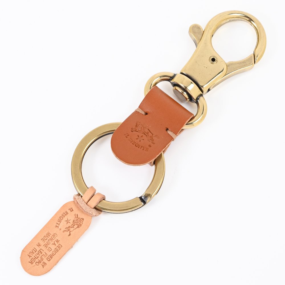 イルビゾンテ IL BISONTE キーリング キーホルダー C0551 P 145 CARAMEL キャラメル ヤキヌメ SKH016PG0020CA101 レザー 本革  誕生日 結婚祝い 結婚式 バレンタイン 高級 ホワイトデー 父の日 母の日