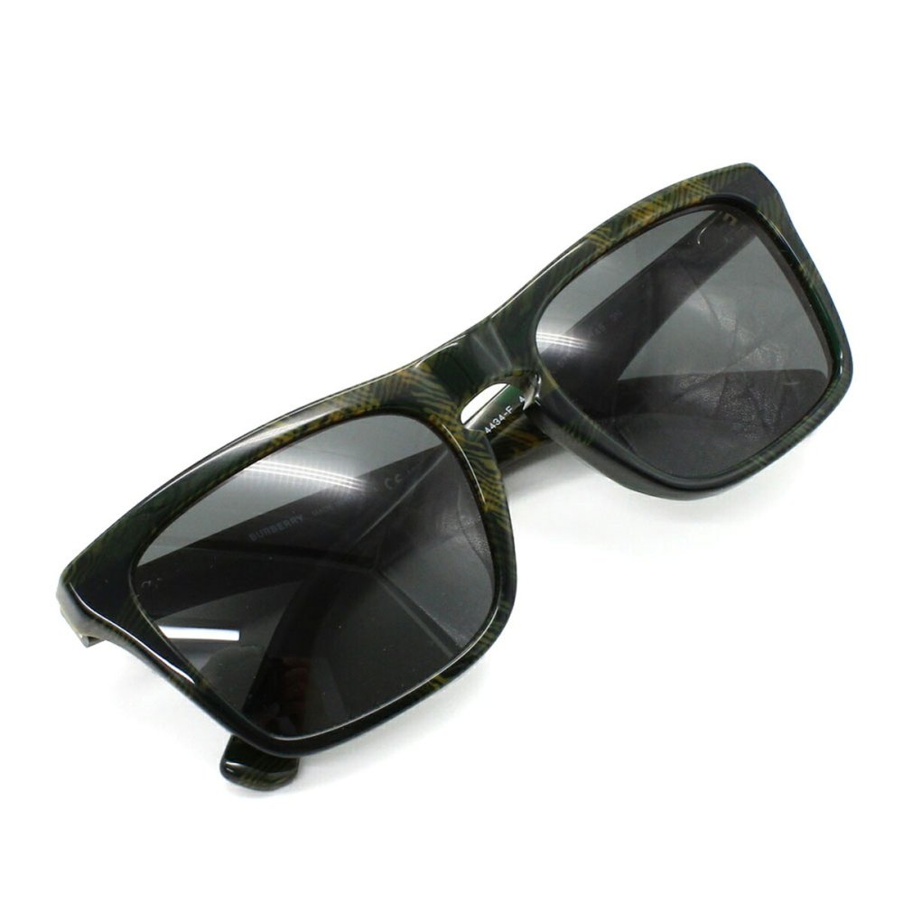 バーバリー BURBERRY サングラス アジアンフィット UVカット アイウェア スクエア 0BE4434F 412587 57 メンズ レディース ユニセックス チェックグリーン+ダークグレー 海外正規品