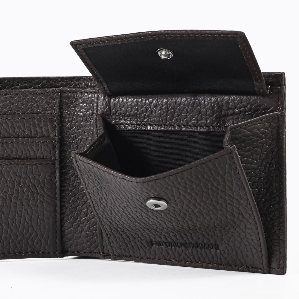 エンポリオ アルマーニ EMPORIO ARMANI 二つ折り財布 イーグルロゴ 小銭入れ付 メンズ ブラウン Y4R167 Y068E U6030 ウォレット レザー 折財布 送別会 誕生日 お中元 結婚祝い 結婚式 彼氏 息子 夫 男性 財布 高級 父の日 母の日【スペシャルラッピング660円(別売り)】クリスマスプレゼント ファッション小物 ホワイトデー