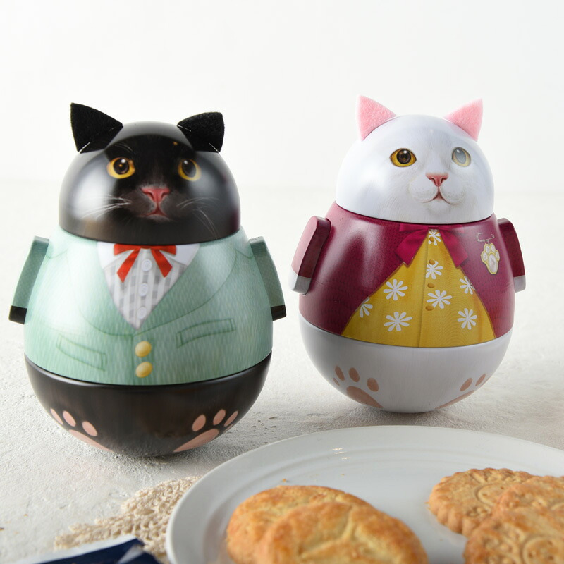 La Mere Poulard ラ・メール・プラール キャット缶 サブレ＆パレシトロン 2缶セット NR-05022 焼菓子スイーツ/クッキー/フランス/個包装/ラメールプラール/発酵バター/おいしい/ギフト プレゼント/缶/