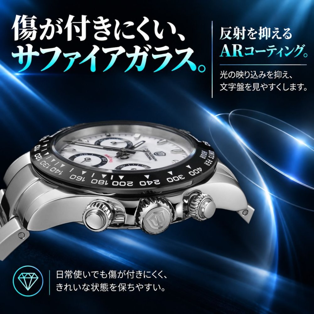 腕時計 メンズ 40代 50代 クロノグラフ オマージュウォッチ クォーツ メカクォーツ 39mm WATCHDIVES WD16500