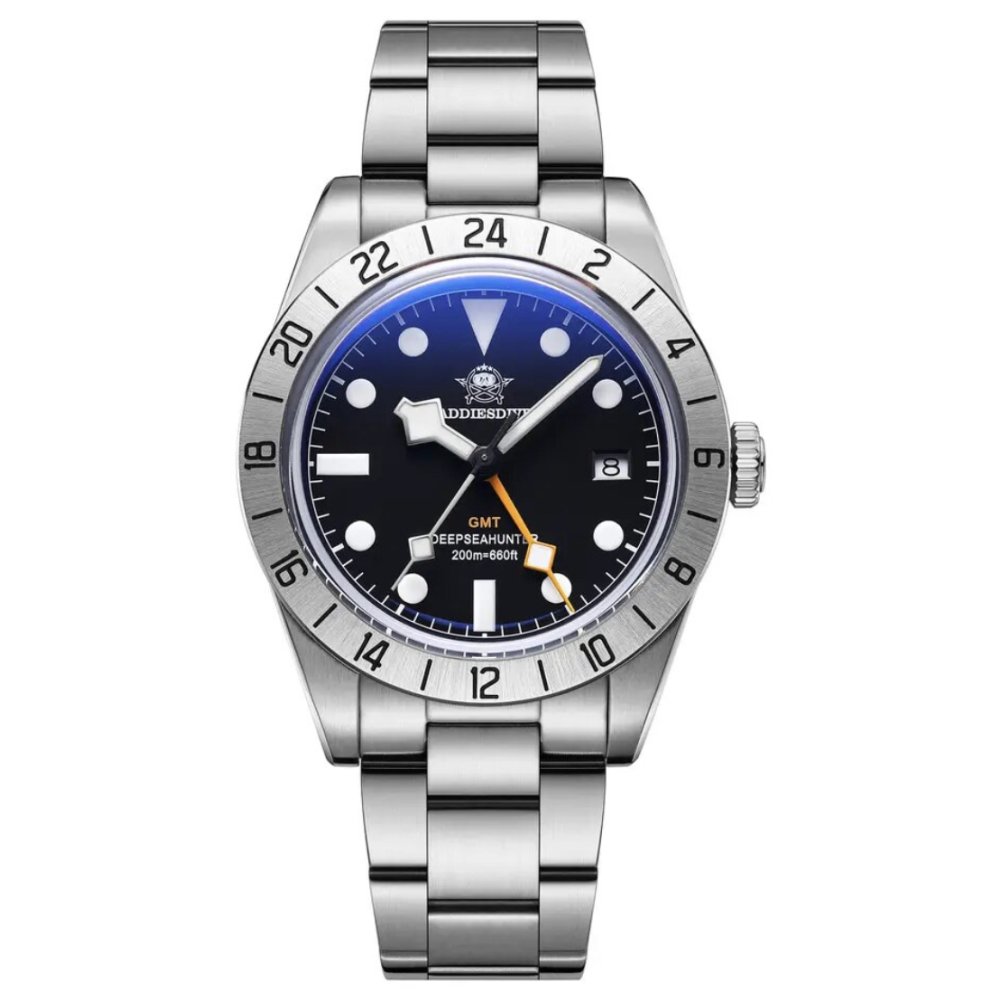 ADDIESDIVE 腕時計 メンズ クォーツ GMT スイス製 RONDA 515 39mm 20気圧防水 SUS316L AD2035