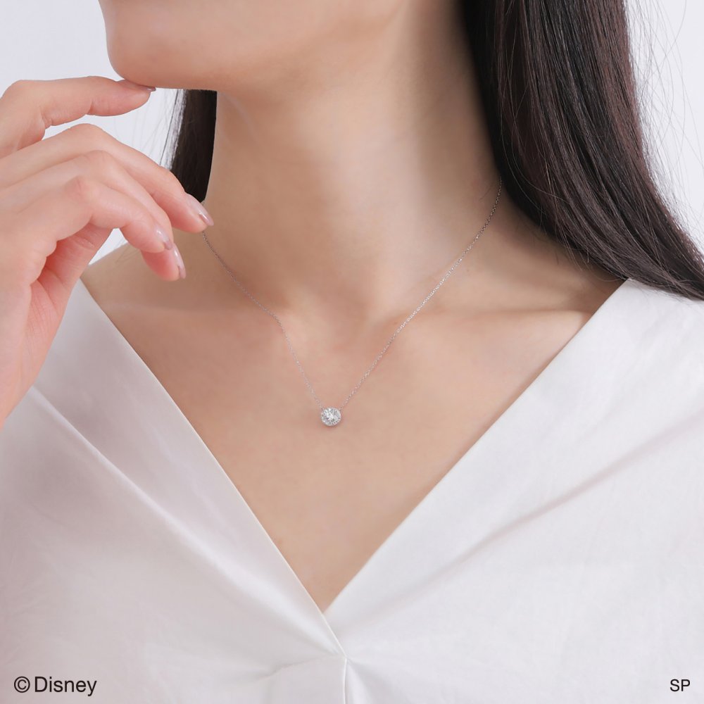 【受注生産品】【送料無料】シンデレラ ダイヤモンド ネックレス 一粒ダイヤモンド 0.5カラット ディズニー ヘイロー レディースネックレス プラチナ ラボダイヤ ラボグロウンダイヤモンド disney プリンセス ブランド かわいい アクセサリー 10代 20代 30代 40代 50代 レディース 女性 誕生日 記念日 プレゼント 母の日 white clover ホワイトクローバー