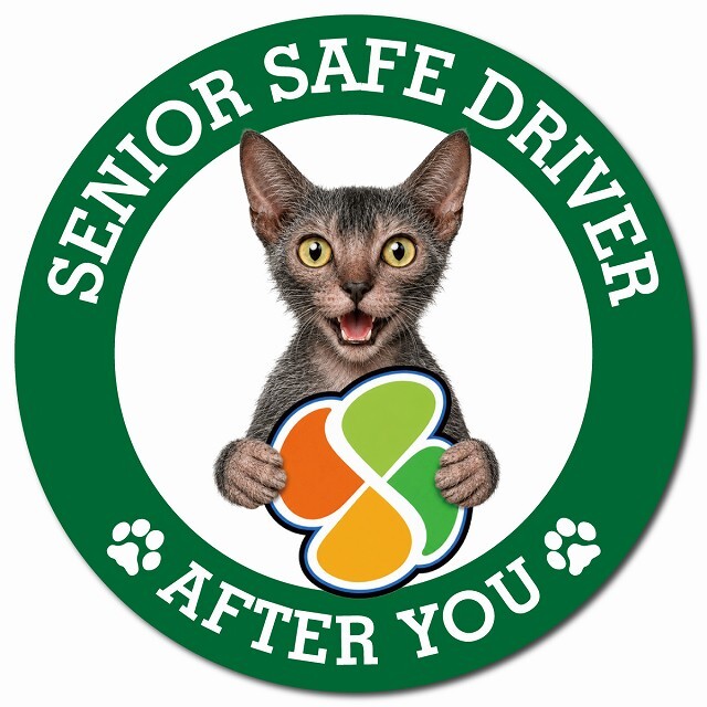 カーサイン 高齢者マーク SENIOR SAFE DRIVER ライコイ マグネット 強力 直径13cm 肉球 日本製 車 ステッカー