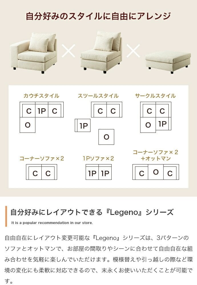 ソファ 座椅子 ロー ー オットマン カウチ フロア L字 I字 1人掛け 一人がけ 1P ユニット 組み合わせ テーブル コンパクト 小さめ 省スペース 大きい 低い チェア 椅子 いす 一人用 ひとり暮らし 高見え 上質 幅75 1K