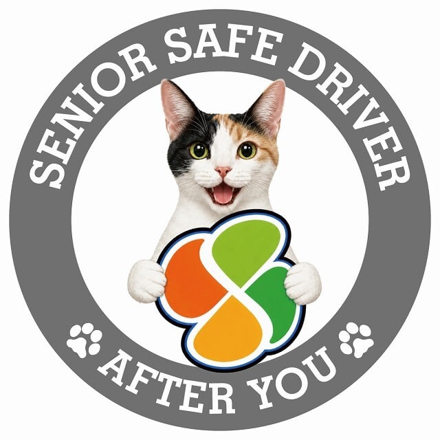 カーサイン 高齢者マーク SENIOR SAFE DRIVER ジャパニーズボブテイル ステッカー シール 直径13cm 肉球 日本製 車