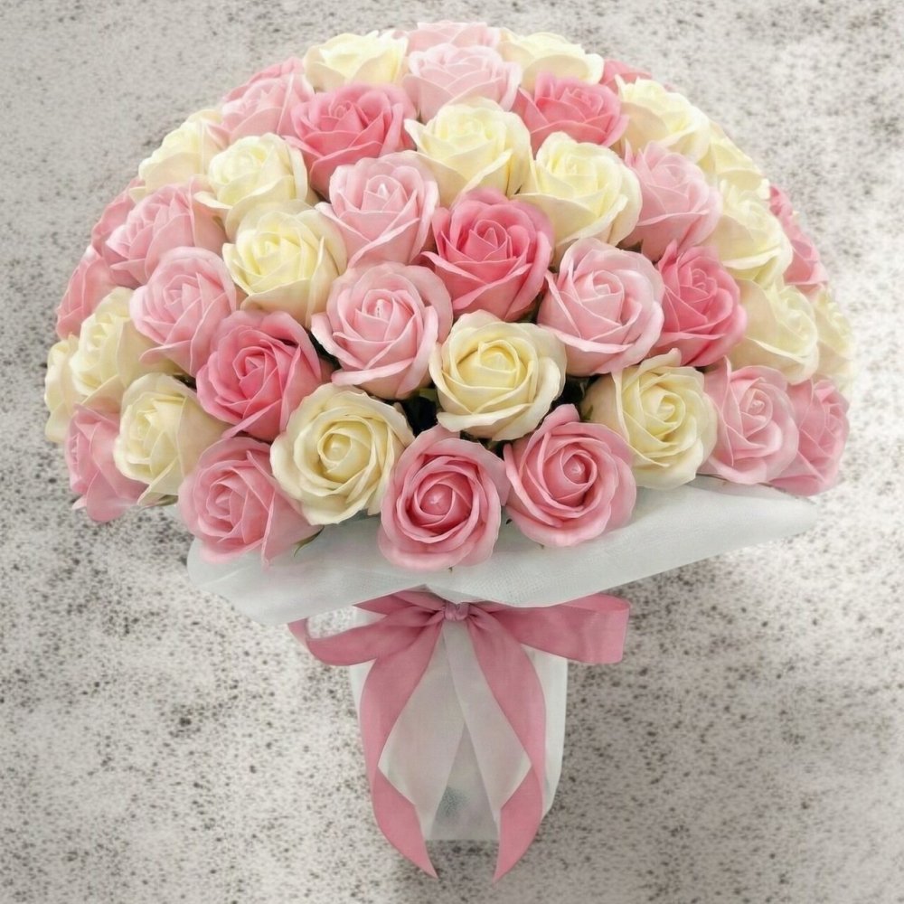 【ミルキーピーチ】「サヴォンローズ」 花束 ブーケ バラの花束 薔薇の花束 花ギフト フラワーギフト フラワーボックス プロポーズ サプライズ ソープフラワー シャボンフラワー 石鹸フラワー 石鹸の花 石鹸のバラ 枯れない花 インテリア 母の日 父の日 敬老の日 クリスマス バレンタイン ホワイトデー 誕生日 入学 卒業 就職 結婚祝い 結婚記念日 退職祝い 記念日 