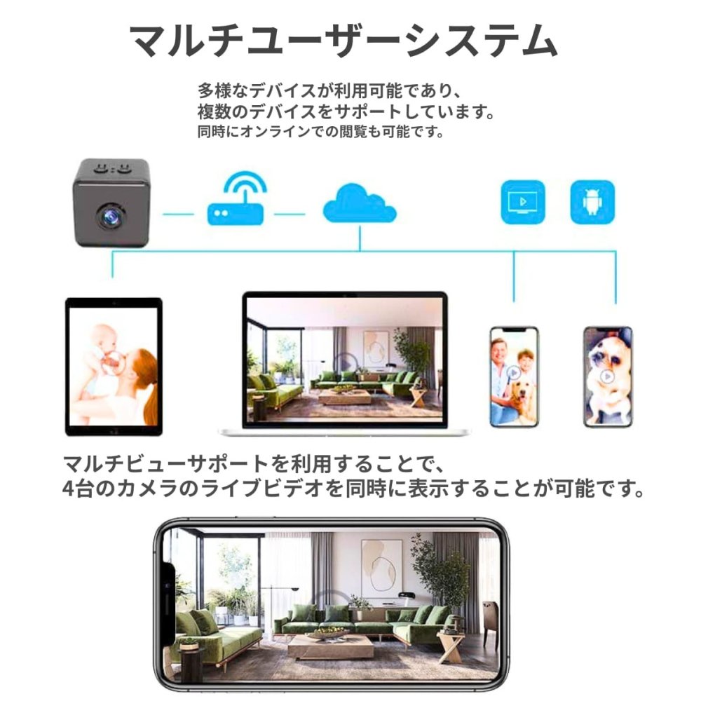 ミニカメラ　X9 手のひらサイズ30mm Wi-Fi 小型カメラ 暗視機能 室内監視カメラ 防犯カメラ ペット見守り 日本語説明書 CH250827
