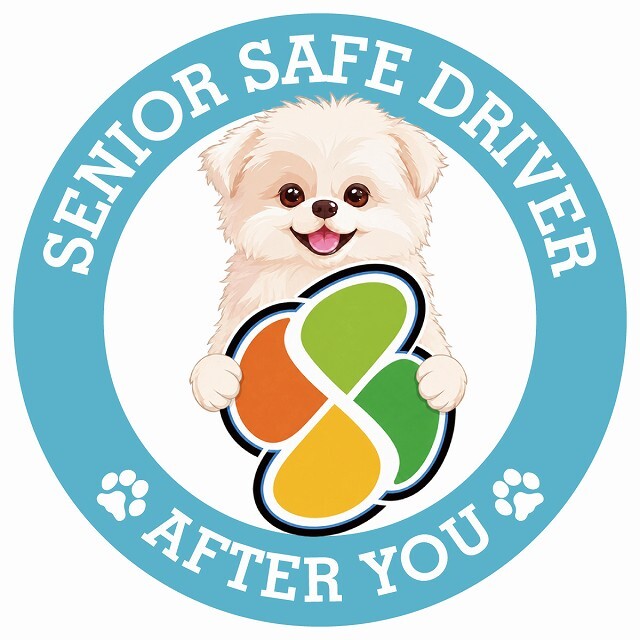 カーサイン 高齢者マーク SENIOR SAFE DRIVER シーポメ ステッカー シール 直径13cm 肉球 日本製 車