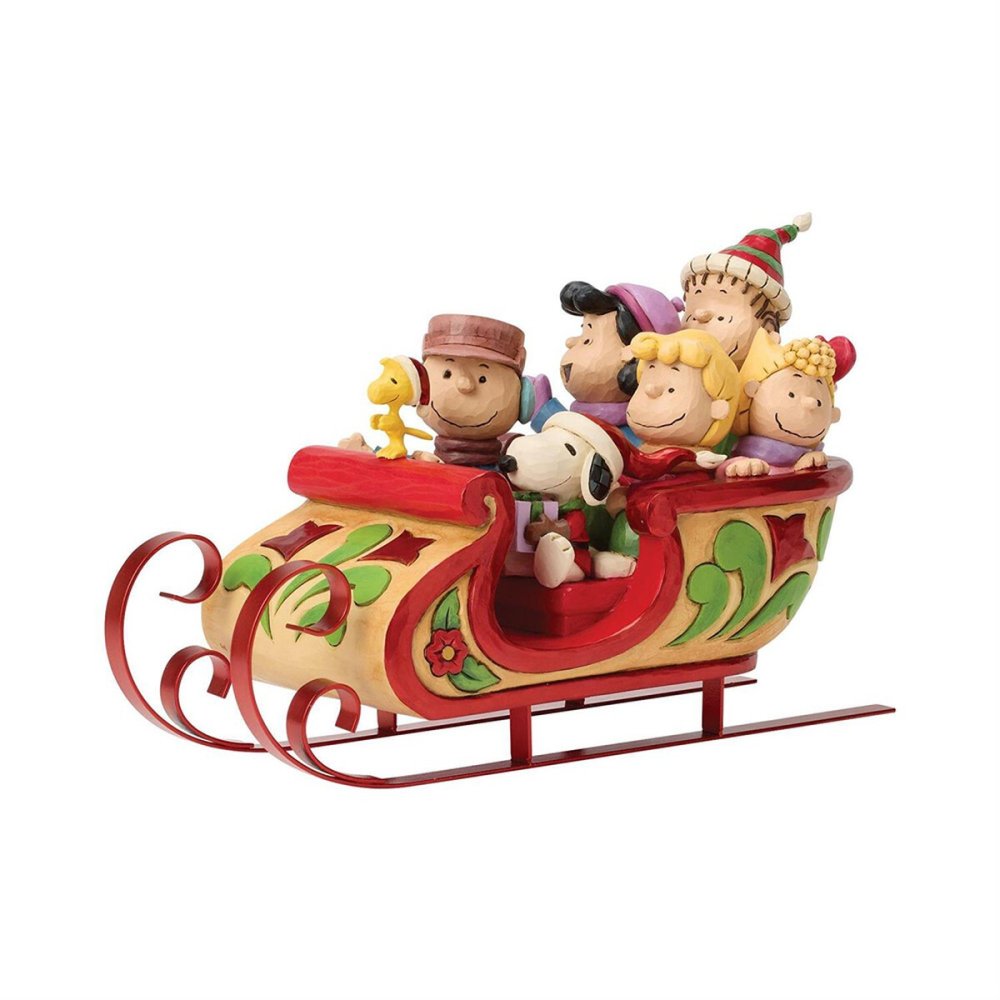 スヌーピー&フレンズ そり 17.5cm クリスマス | ジムショア ピーナッツ グッズ フィギュア 人形 置物 彫刻 Jim Shore 正規輸入品