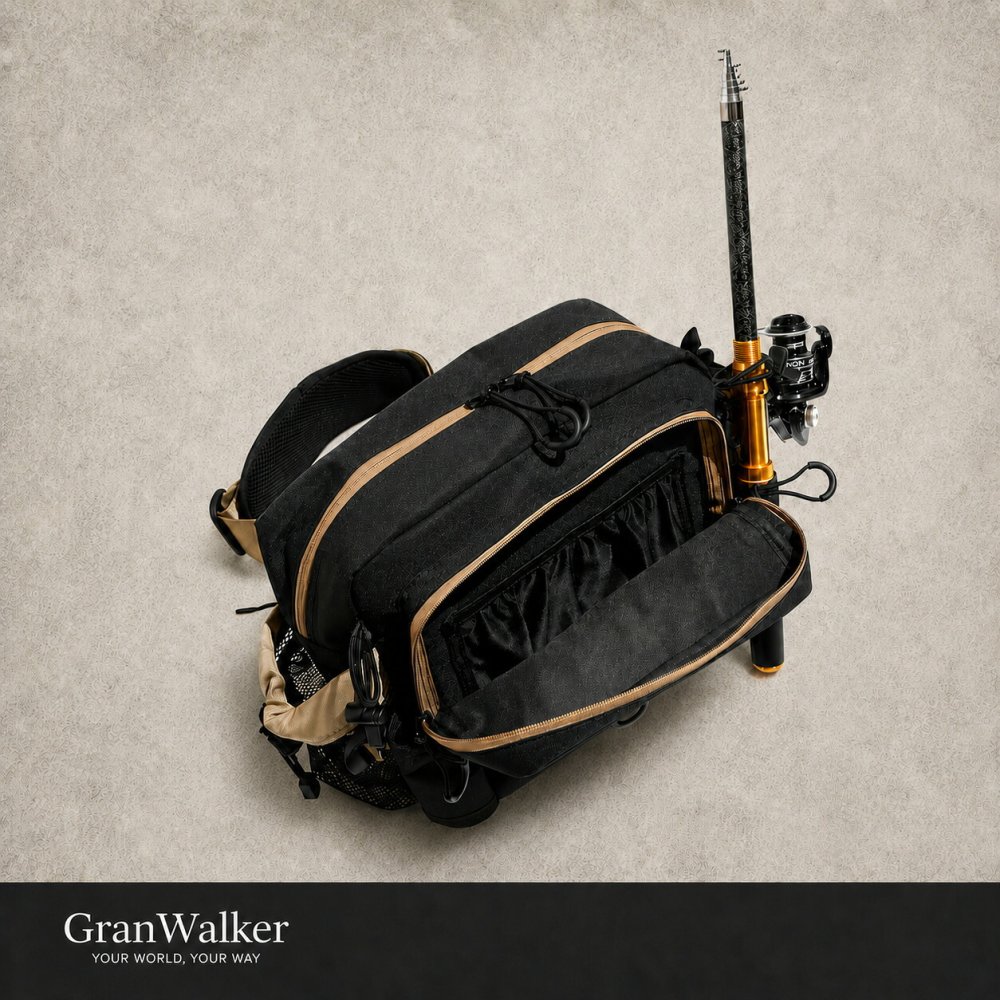 【ラッピング無料・レビュー投稿で保証120日】釣り用品 Gran Walker グランウォーカー ワンショルダー タックルバッグ 約6.5L ロッドホルダー ウエストベルト付き 釣り バッグ ギフト アウトドア用 キャンプ 