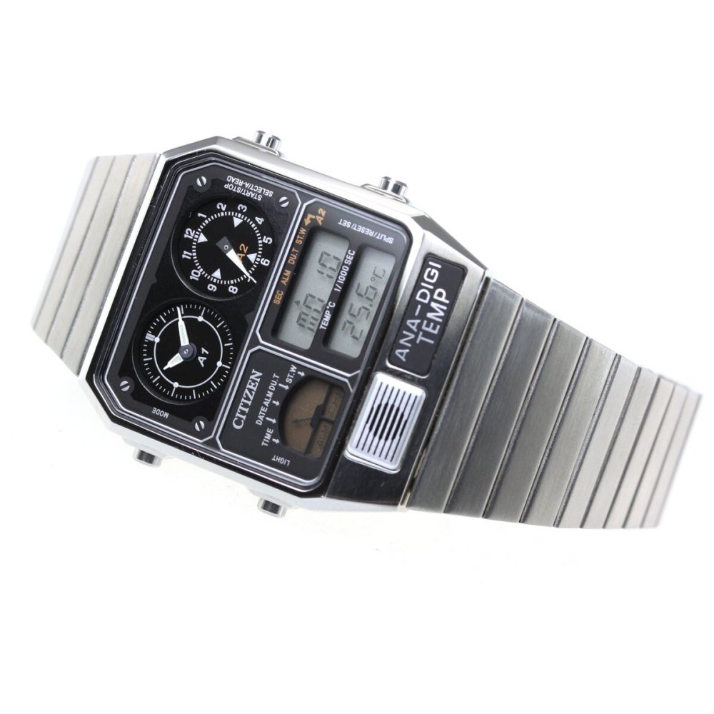 シチズン アナデジテンプ CITIZEN ANA-DIGI TEMP 復刻モデル 腕時計 メンズ レディース シルバー JG2101-78E