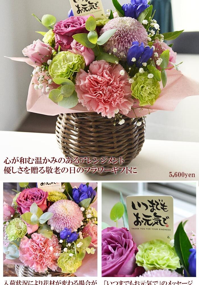 敬老の日限定 りんどうの和みアレンジメント 敬老の日 ギフト 花 プレゼント 敬老の日ギフト