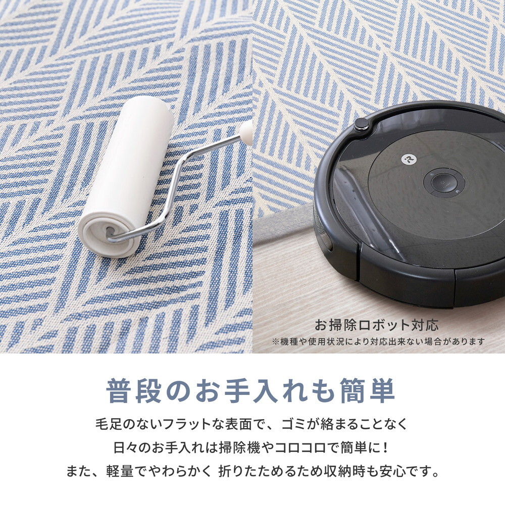 インド綿ラグ ク 約63×170cm ふっくら 厚手 防音 ボンディング マット インド綿100%のふっくら厚手ラグ 滑り止め ウレタン インテリア 敷物 ウレタンフォーム クッション性 吸湿 ホワイト ネイビー