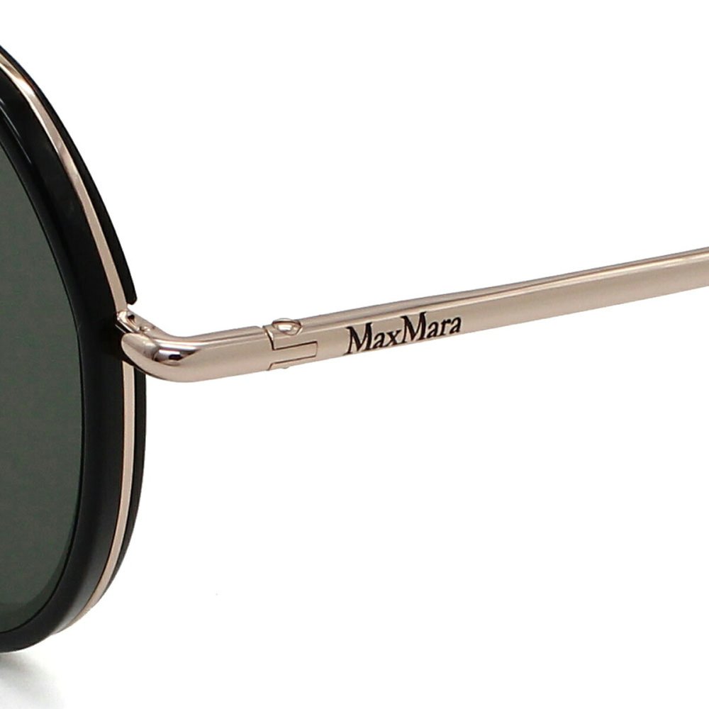 マックスマーラ Max Mara サングラス ノーズパッド UVカット アイウェア ラウンド ボストン MM0148-K/S 01A 57 メンズ レディース ユニセックス ブラック+グレー 海外正規品