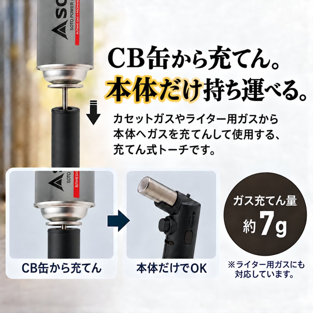 SOTO ソト フィールドフレーム ST-490 ガストーチ 充てん式 コンパクト 小型 炙り料理 キャンプ アウトドア用