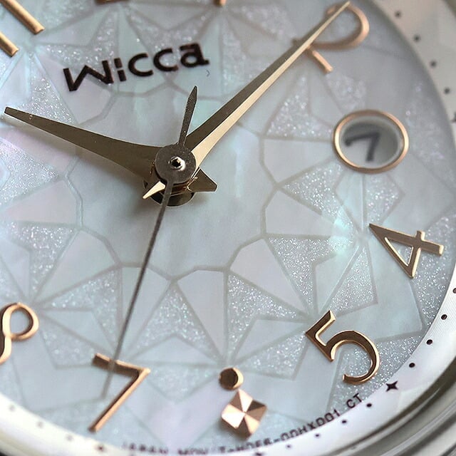 シチズン ウィッカ ソーラーテック電波時計 腕時計 ブランド レディース 数量限定 電波ソーラー CITIZEN wicca KS1-830-21 アナログ ホワイトシェル