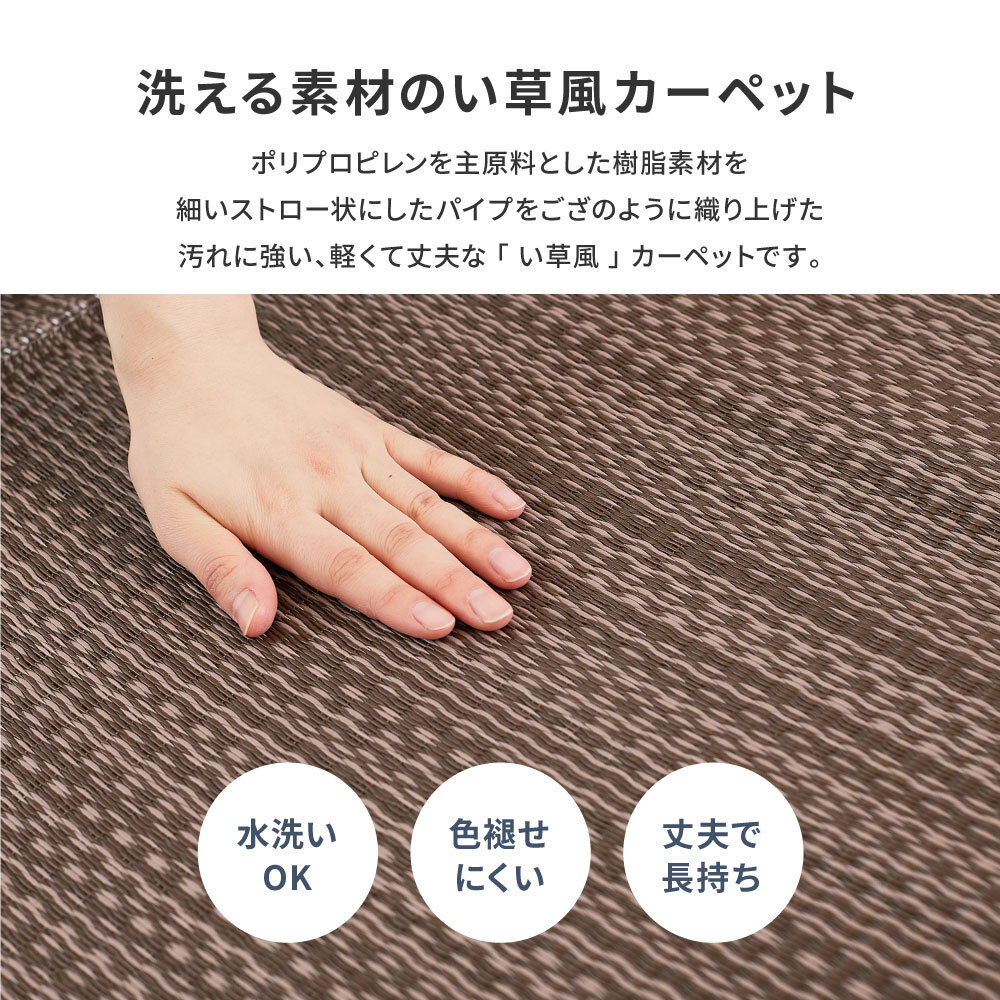 夏ラグ 夏用カーペット 洗える い草風 カーペット ライアン 本間 1帖 1畳 PP ラグ ビニール風 上敷 ござ 畳の保護