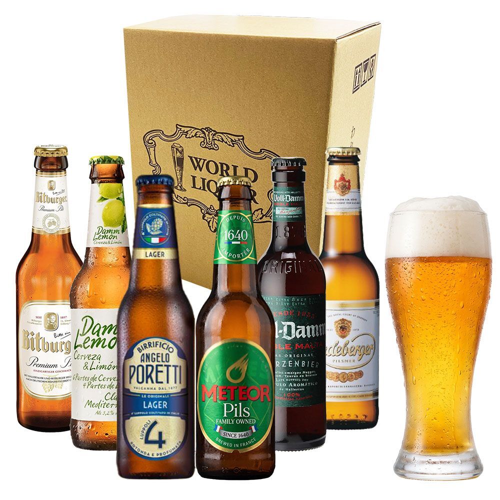 欧州ビール 飲み比べセット 6本 330ml×6本 ヨーロッパビール 海外ビール 輸入ビール 詰め合わせ アソート ギフト プレゼント お歳暮 内祝い 誕生日 父の日 クリスマス お祝い 贈り物 専用ケース入り のし メッセージカード ラーデベルガー ビットブルガー DAMM 送料無料