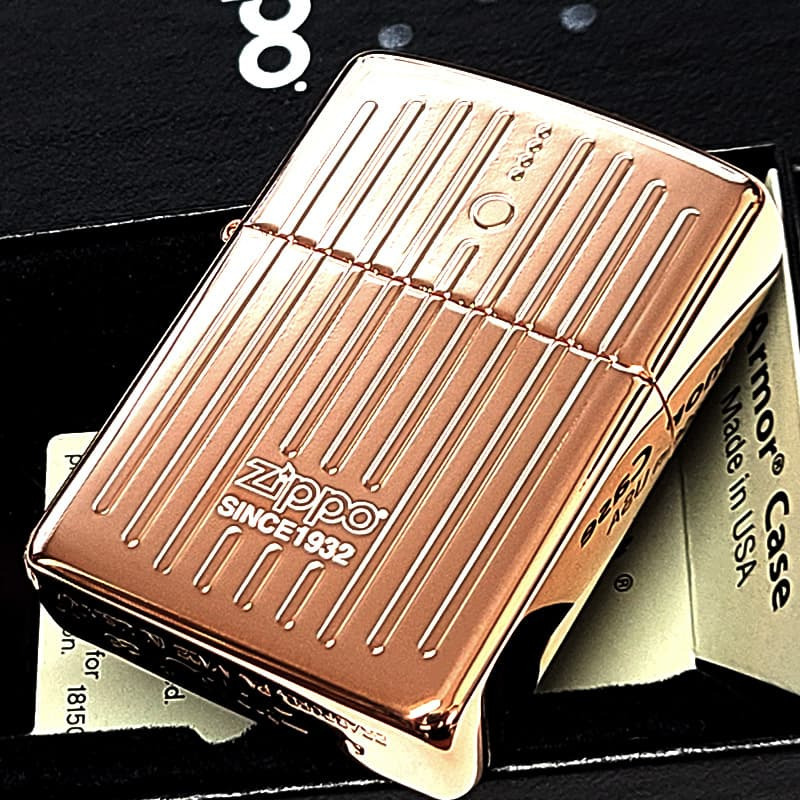 ZIPPO ライター アーマー Lineage 1932 Vertical ジッポ ロゴ 鏡面カッパー おしゃれ エングレービング 縦ライン 彫刻 銅 ギフト 渋い メンズ かっこいい プレゼント