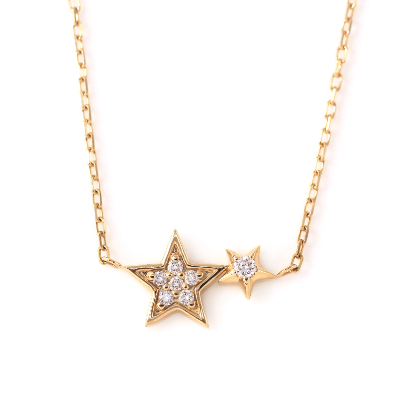 ダイヤモンド ネックレス 0.04ct 星 スター 流れ星 K10 K18 10K 18K 10金 18金 プラチナ 女性 レディース 誕生日 記念日 プレゼント ギフト 誕生日プレゼント 10代 20代 30代 40代 妻 彼女 ゴールド ホワイトゴールド ピンクゴールド イエローゴールド ダイヤ アクセサリー アレルギー対応 金属アレルギー