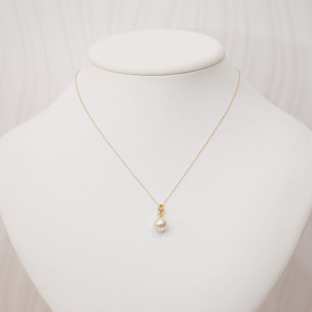 ［pearl583］ 8mm - 8.5mm ホワイトピンク ペンダント ダイヤモンド付 あこや真珠 0.01ct