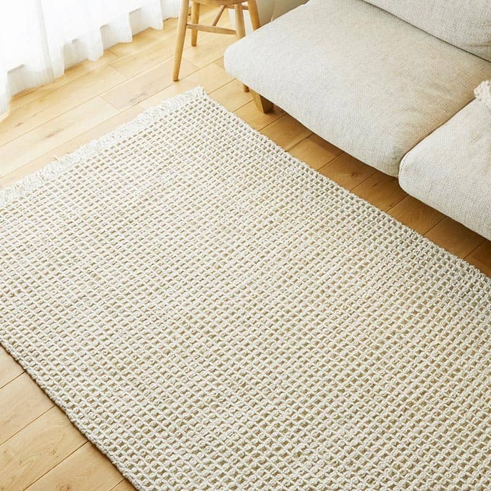 夏ラグ 夏用カーペット ラグ ラグマット カーペット ワッフル 綿混 コットン かわいい 北欧 おしゃれ リビング 長方形 正方形 マット オールシーズン オシャレ ナチュラル 夏用 夏 カジュアル シンプル 無地