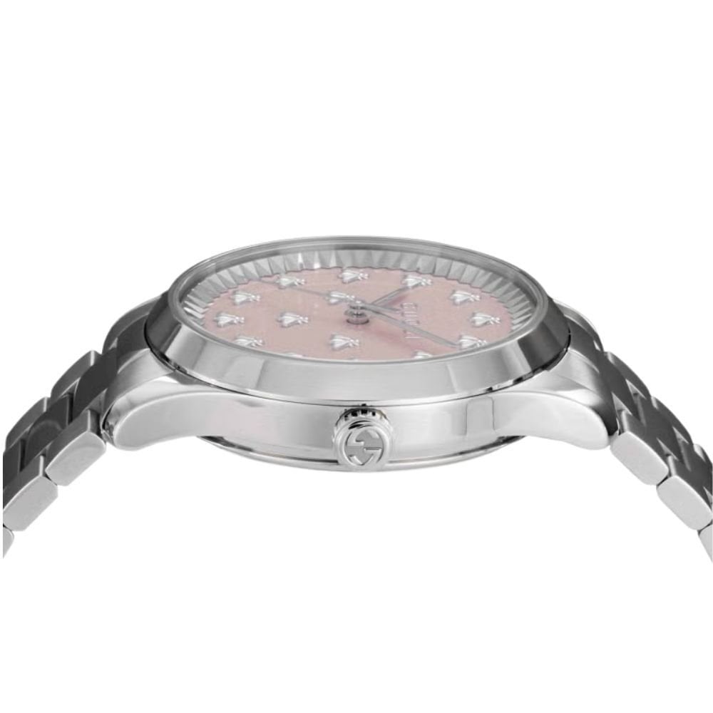 グッチ 腕時計 メンズ レディース Gタイムレス 1本限り 自動巻き 38mm ピンク シルバー 蜂 ビー GUCCI G-Timeless ユニセックス プレゼント ギフト 成人 卒業 入学