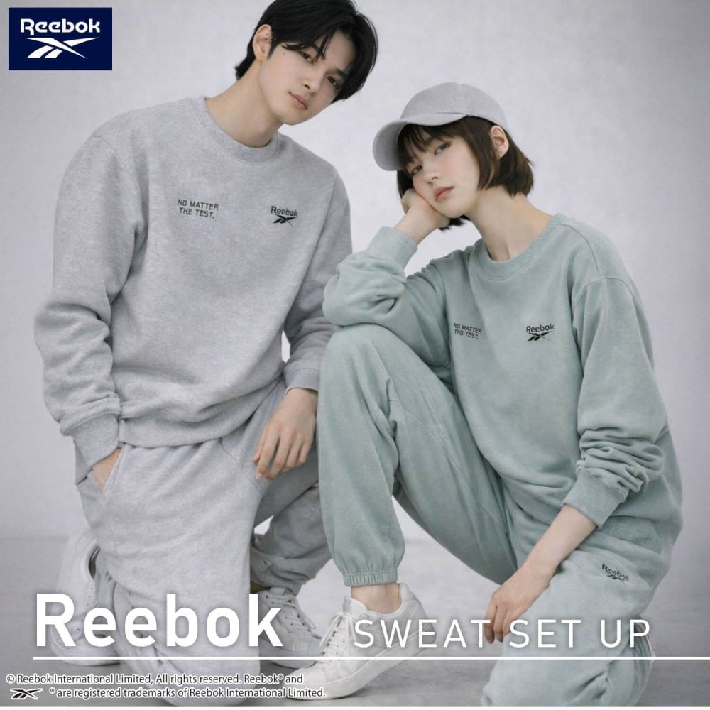 Reebok リーボック スウェット 上下 セット セットアップ メンズ レディース 裏起毛 あったか 保温 ゆったり 秋冬 スポーツウェア 部屋着 ルームウェア ストリート カジュアル ワンポイントロゴ 韓国風 黒 白 ブランド スポーティ 2026fw karlas別注