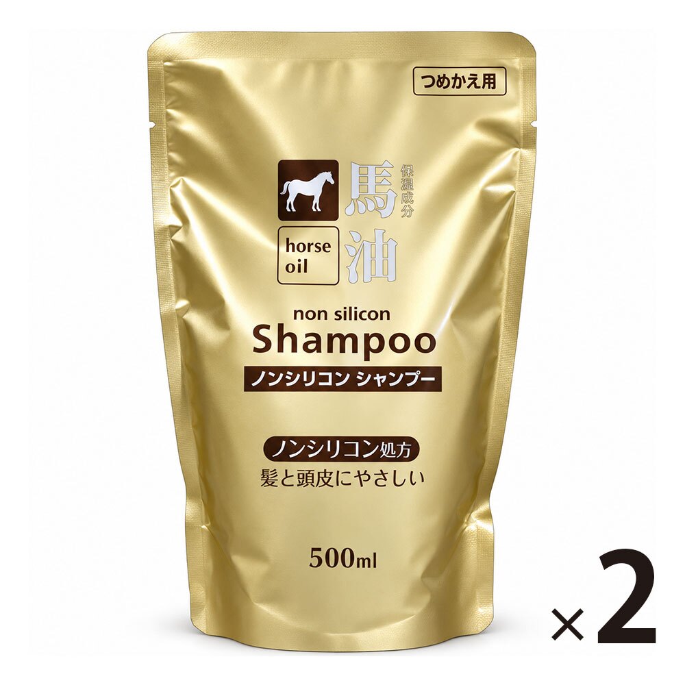 馬油ノンシリコンシャンプー 詰替え用 500mL シャンプー 詰め替え ノンシリコン 保湿 うるおい ダメージケア