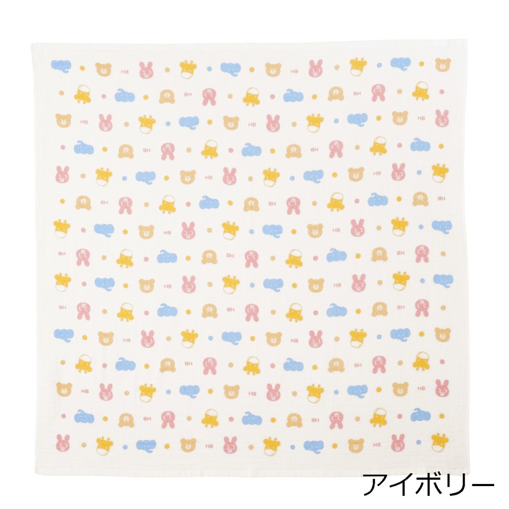 ミキハウスホットビスケッツ  ガーゼバスタオル&ラトルセット＜BOX付き＞ギフトラッピング　出産祝い　誕生日　お祝い　入園祝い　キッズ服　ベビー服