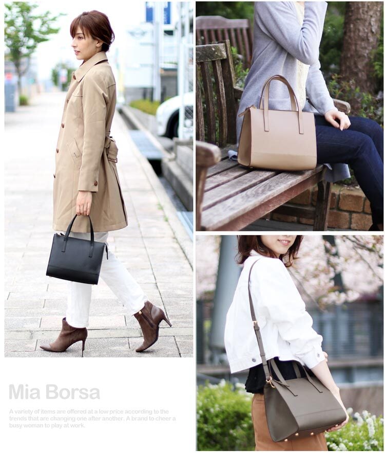 バッグ レディース フォーマルバッグ 2WAY ハンドバッグ サフィアーノ レザー 牛床革 ブランド Mia Borsa 斜め掛け ショルダー 牛床革 シンプル ギフト プレゼント 卒業式 入学式 冠婚葬祭 慶弔兼用 入園式 卒園式 5F (07000325r)